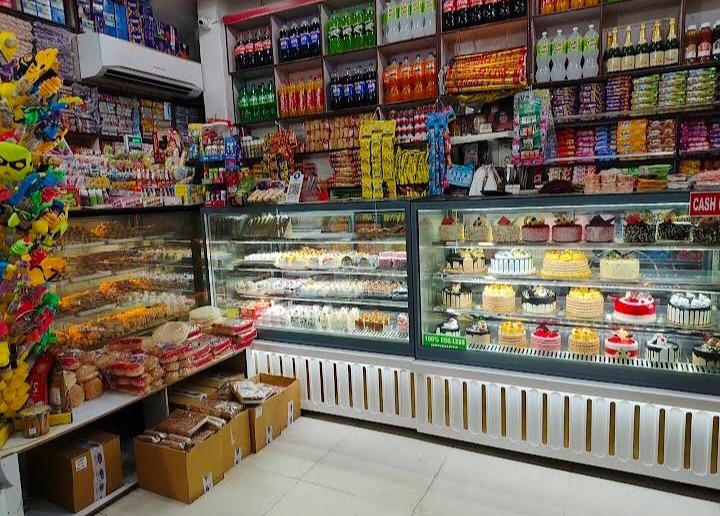 Sharma Bakery Main Counter & 100% Eggless Cakes Display